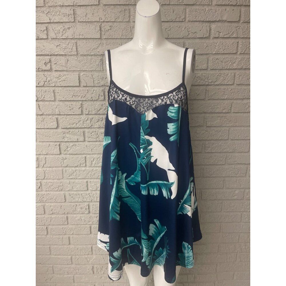 Ekouaer Women Blue Multicolored Sleepwear / Dress Size L